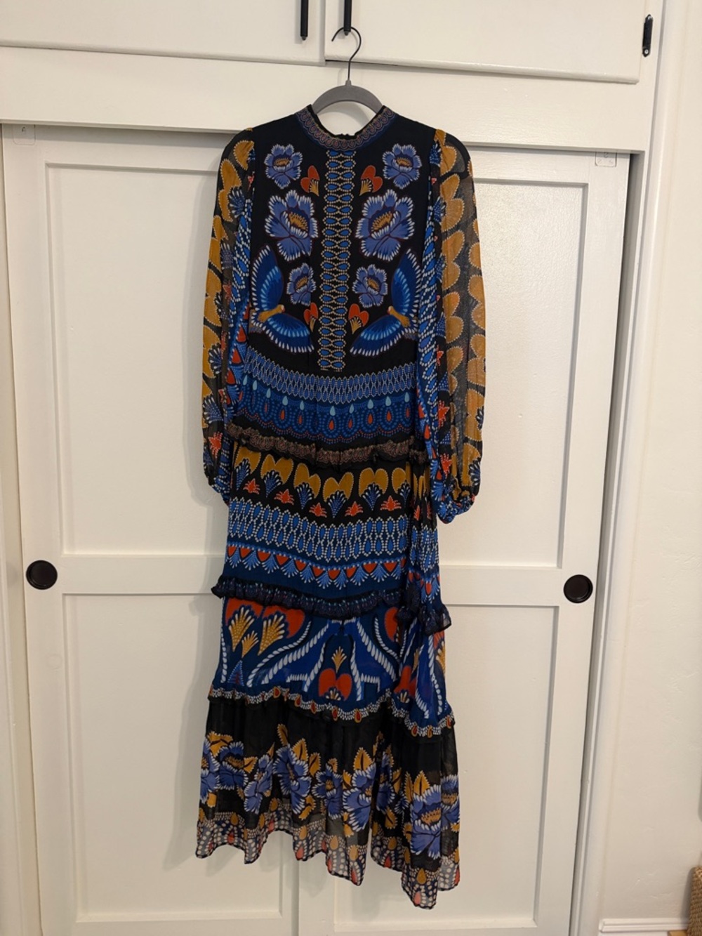Farm Rio Floral Blue Maxi Dress - Women's